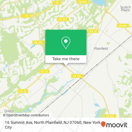Mapa de 16 Summit Ave, North Plainfield, NJ 07060