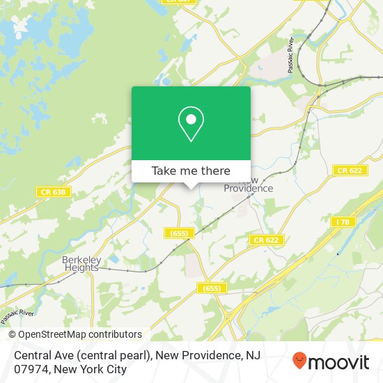Mapa de Central Ave (central pearl), New Providence, NJ 07974
