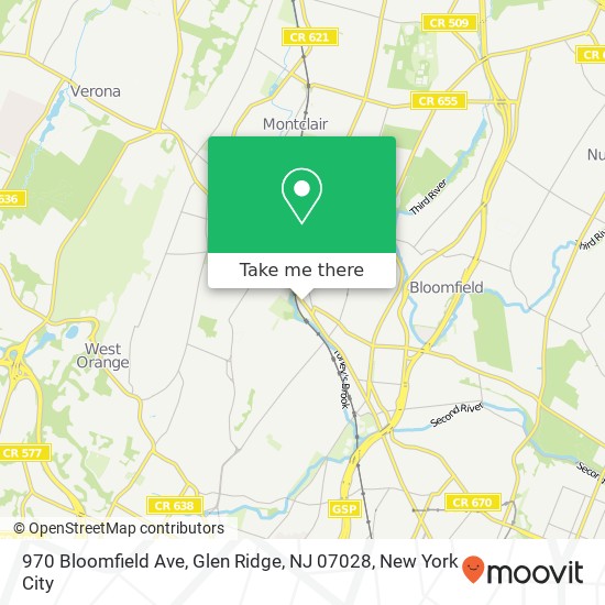 970 Bloomfield Ave, Glen Ridge, NJ 07028 map