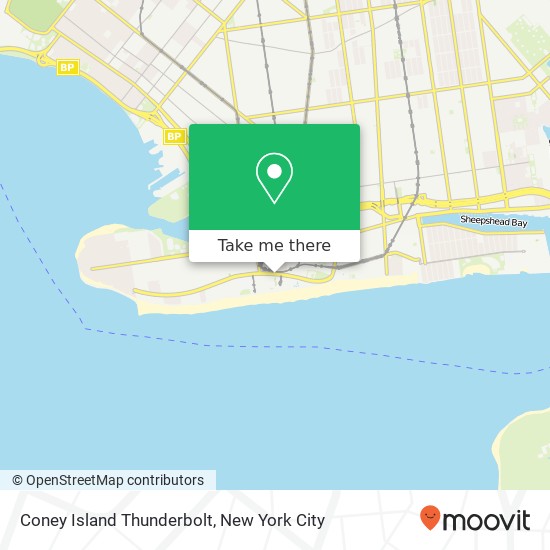 Mapa de Coney Island Thunderbolt