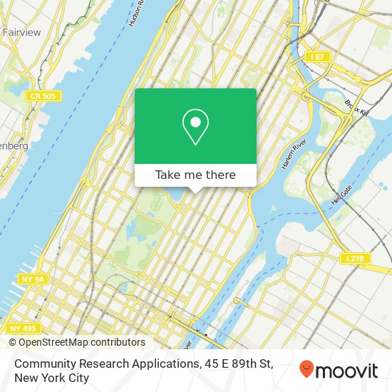 Community Research Applications, 45 E 89th St map