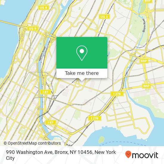 990 Washington Ave, Bronx, NY 10456 map