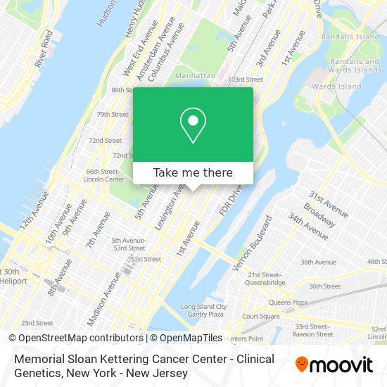 Memorial Sloan Kettering Cancer Center - Clinical Genetics map