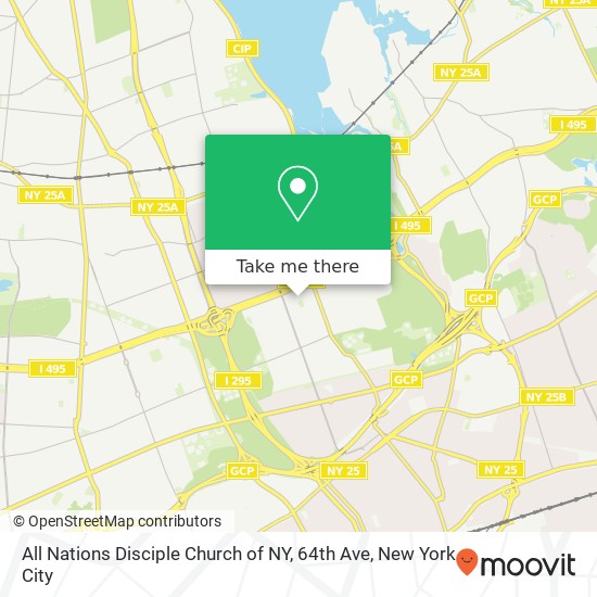 Mapa de All Nations Disciple Church of NY, 64th Ave