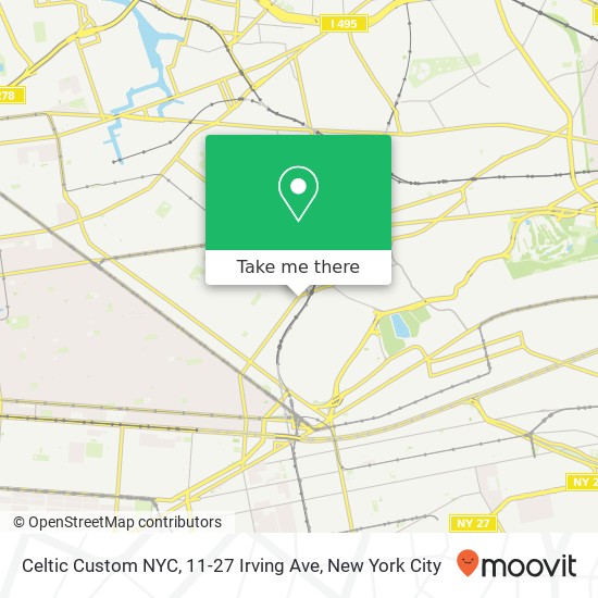 Mapa de Celtic Custom NYC, 11-27 Irving Ave