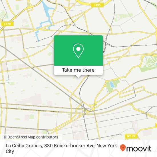 Mapa de La Ceiba Grocery, 830 Knickerbocker Ave