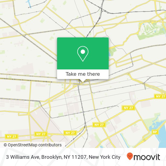 Mapa de 3 Williams Ave, Brooklyn, NY 11207
