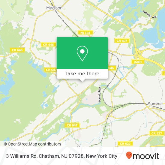 Mapa de 3 Williams Rd, Chatham, NJ 07928