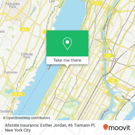 Allstate Insurance: Esther Jordan, 46 Tiemann Pl map