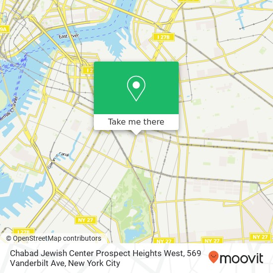 Mapa de Chabad Jewish Center Prospect Heights West, 569 Vanderbilt Ave