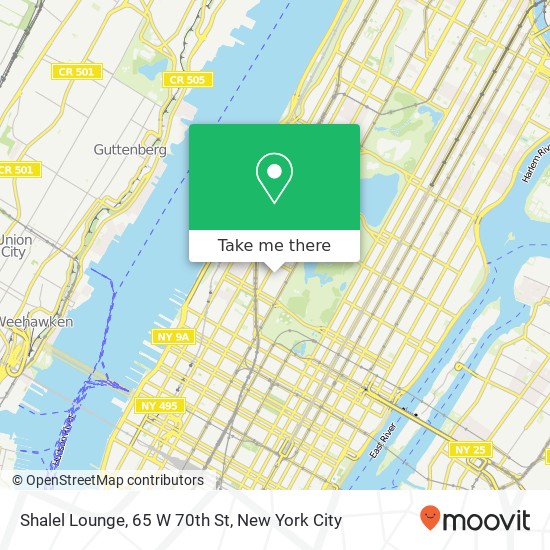 Mapa de Shalel Lounge, 65 W 70th St