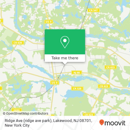 Ridge Ave (ridge ave park), Lakewood, NJ 08701 map