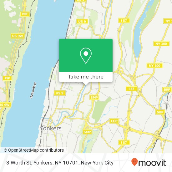 Mapa de 3 Worth St, Yonkers, NY 10701