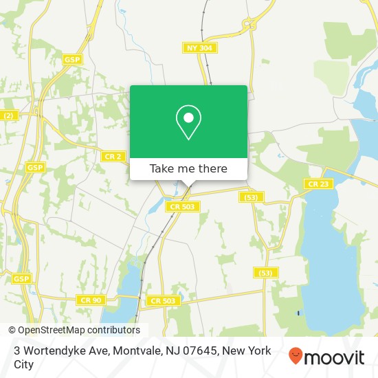 Mapa de 3 Wortendyke Ave, Montvale, NJ 07645