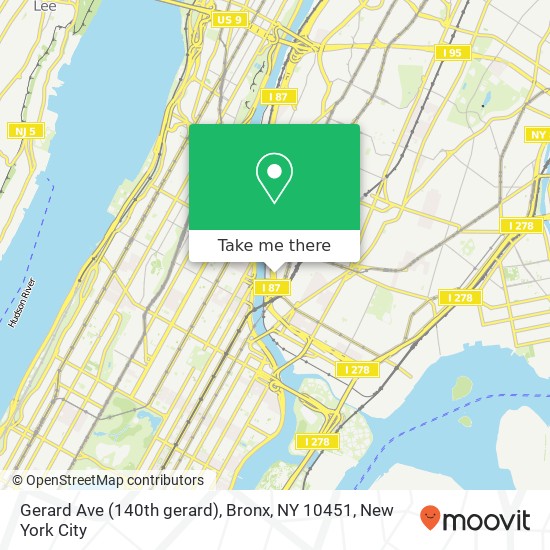 Mapa de Gerard Ave (140th gerard), Bronx, NY 10451