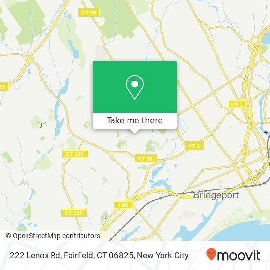 Mapa de 222 Lenox Rd, Fairfield, CT 06825
