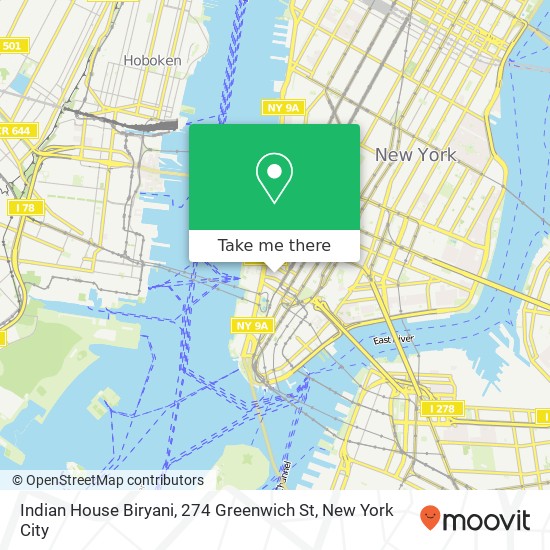 Indian House Biryani, 274 Greenwich St map