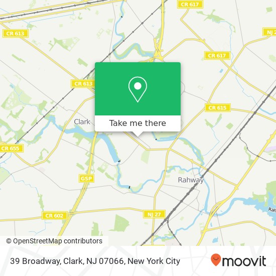 Mapa de 39 Broadway, Clark, NJ 07066