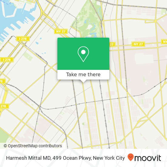 Mapa de Harmesh Mittal MD, 499 Ocean Pkwy