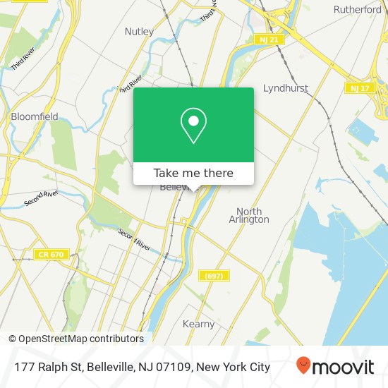 Mapa de 177 Ralph St, Belleville, NJ 07109