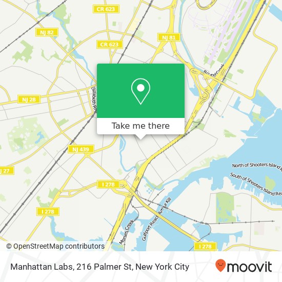 Mapa de Manhattan Labs, 216 Palmer St