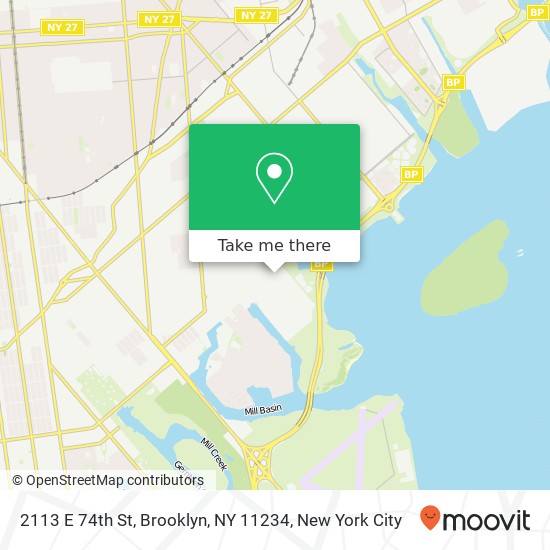 Mapa de 2113 E 74th St, Brooklyn, NY 11234