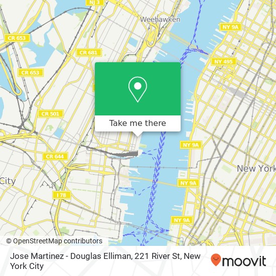 Mapa de Jose Martinez - Douglas Elliman, 221 River St