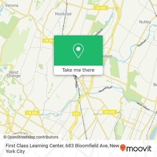 First Class Learning Center, 683 Bloomfield Ave map