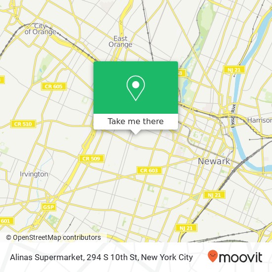 Mapa de Alinas Supermarket, 294 S 10th St