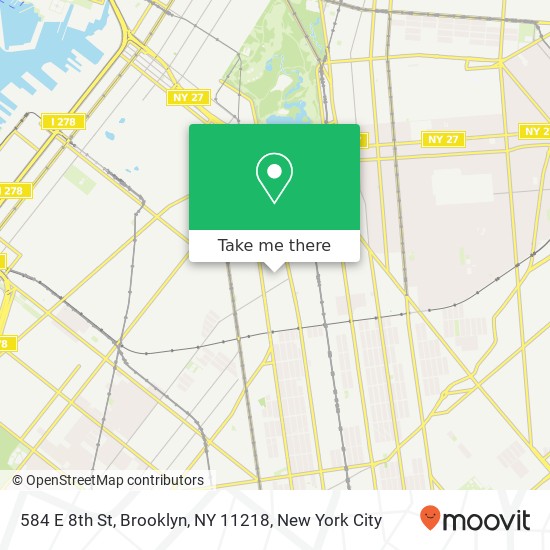 Mapa de 584 E 8th St, Brooklyn, NY 11218
