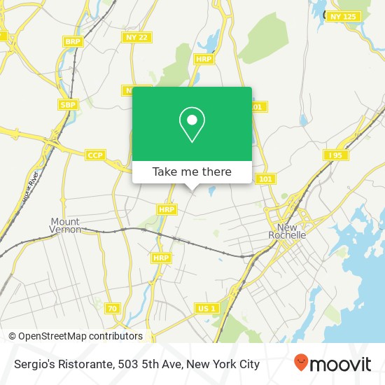 Mapa de Sergio's Ristorante, 503 5th Ave
