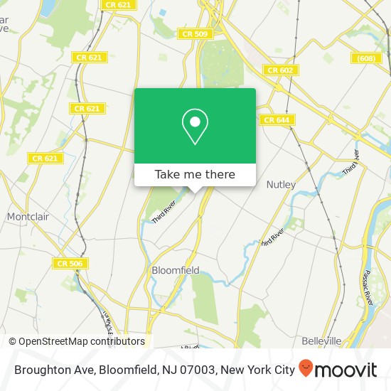 Broughton Ave, Bloomfield, NJ 07003 map