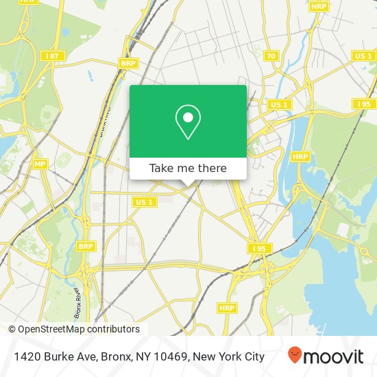 Mapa de 1420 Burke Ave, Bronx, NY 10469