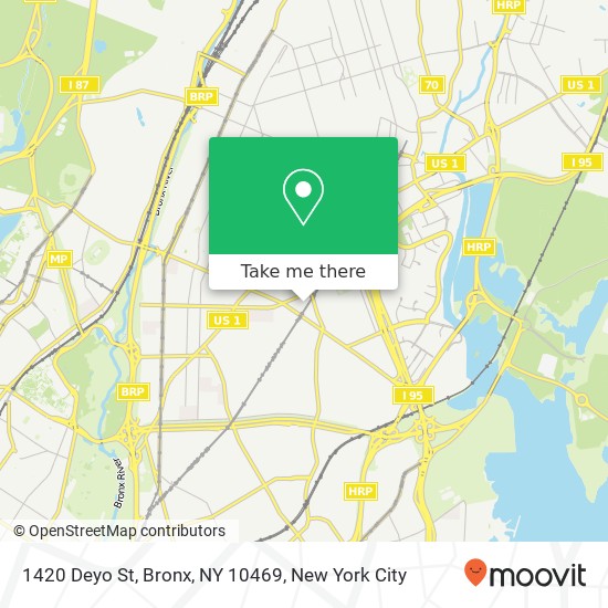 Mapa de 1420 Deyo St, Bronx, NY 10469