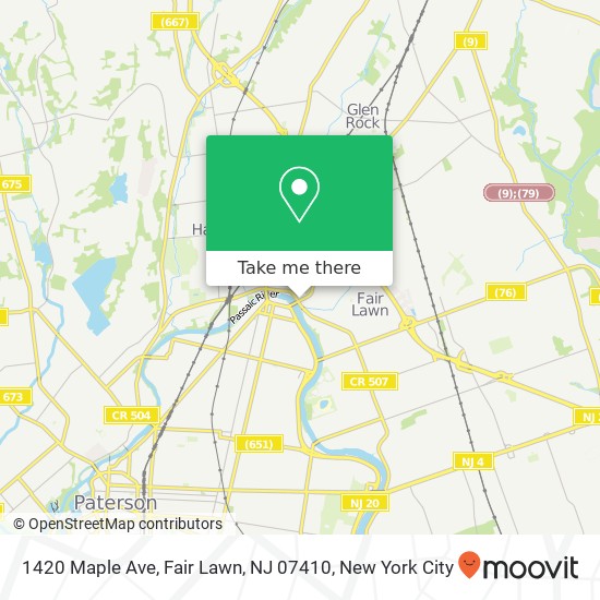 Mapa de 1420 Maple Ave, Fair Lawn, NJ 07410