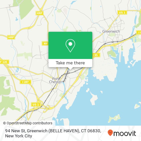 Mapa de 94 New St, Greenwich (BELLE HAVEN), CT 06830