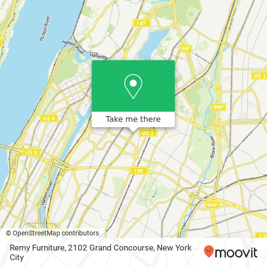 Mapa de Remy Furniture, 2102 Grand Concourse