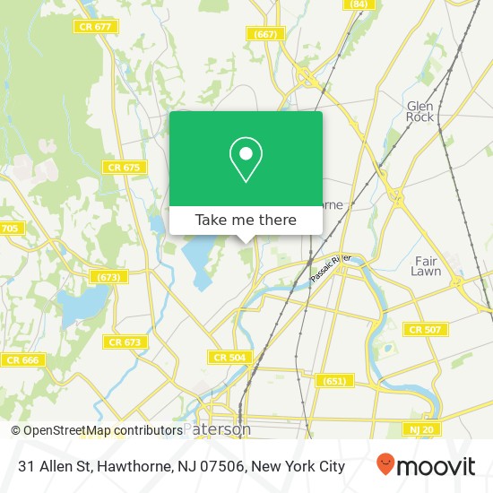 Mapa de 31 Allen St, Hawthorne, NJ 07506