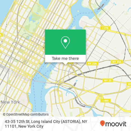 Mapa de 43-35 12th St, Long Island City (ASTORIA), NY 11101