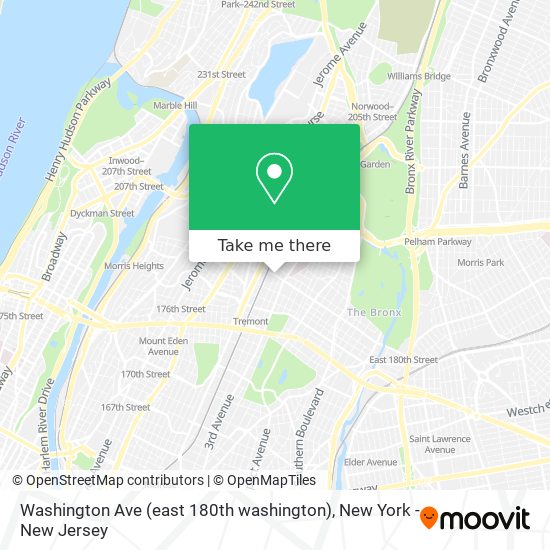 Mapa de Washington Ave (east 180th washington)