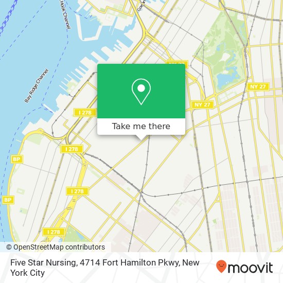 Mapa de Five Star Nursing, 4714 Fort Hamilton Pkwy
