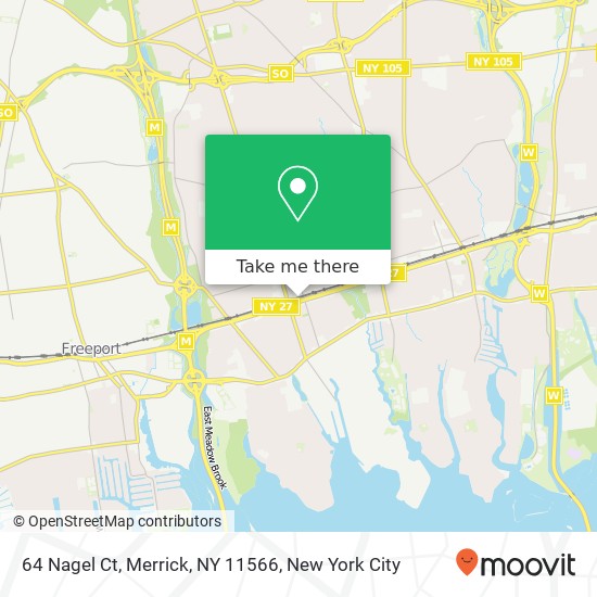 Mapa de 64 Nagel Ct, Merrick, NY 11566