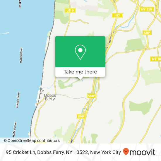 Mapa de 95 Cricket Ln, Dobbs Ferry, NY 10522