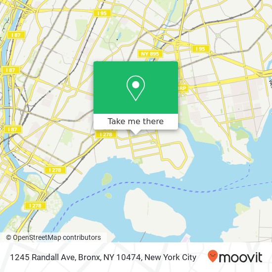 Mapa de 1245 Randall Ave, Bronx, NY 10474