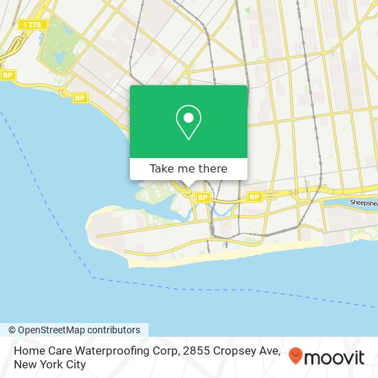 Mapa de Home Care Waterproofing Corp, 2855 Cropsey Ave