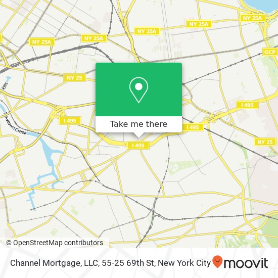 Mapa de Channel Mortgage, LLC, 55-25 69th St