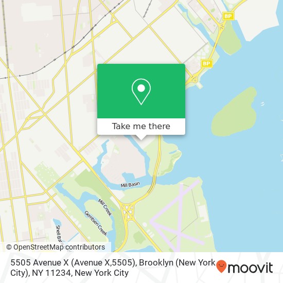 Mapa de 5505 Avenue X (Avenue X,5505), Brooklyn (New York City), NY 11234