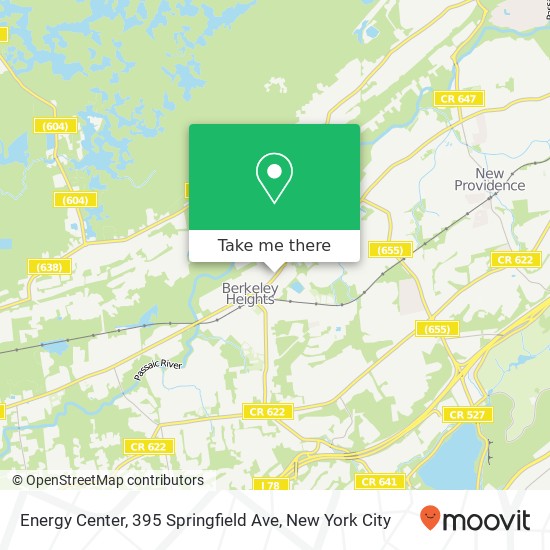 Mapa de Energy Center, 395 Springfield Ave