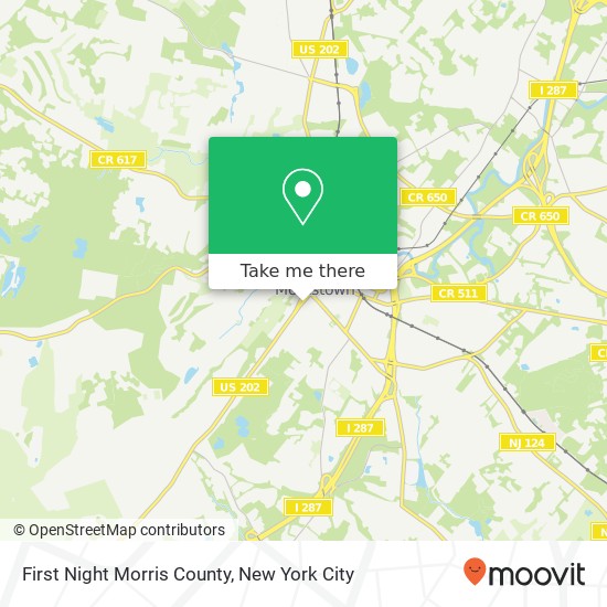 Mapa de First Night Morris County