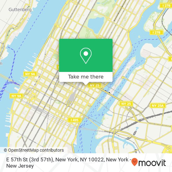 E 57th St (3rd 57th), New York, NY 10022 map
